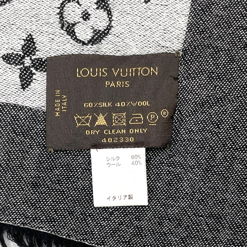 Louis Vuitton monogram Shine black with silver shawl weaved jacquard silk  M75123