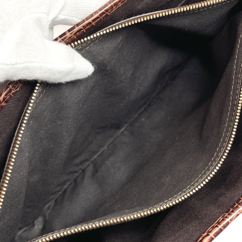 CELINE Handbag Boogie bag Macadam embossing Suede/leather Brown Women Used