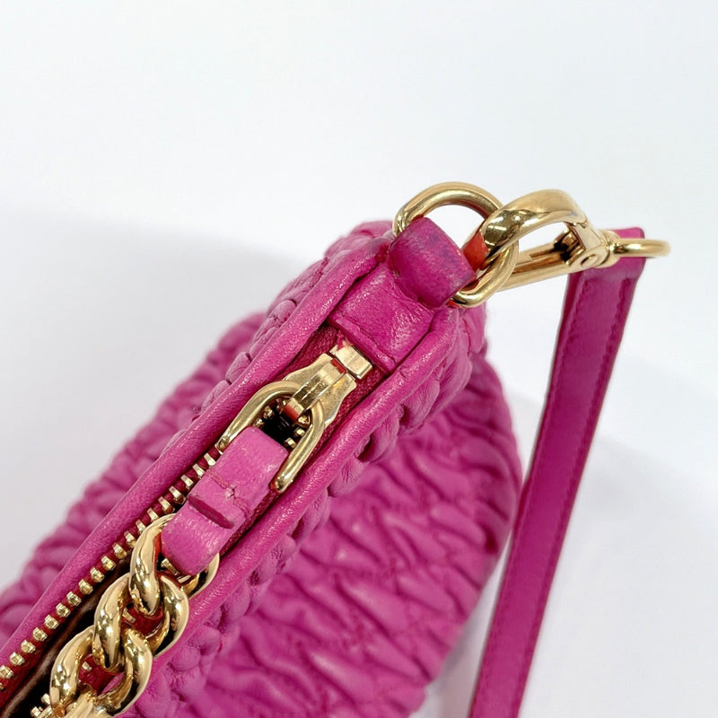 MIUMIU Shoulder Bag Materasse leather pink Women Used