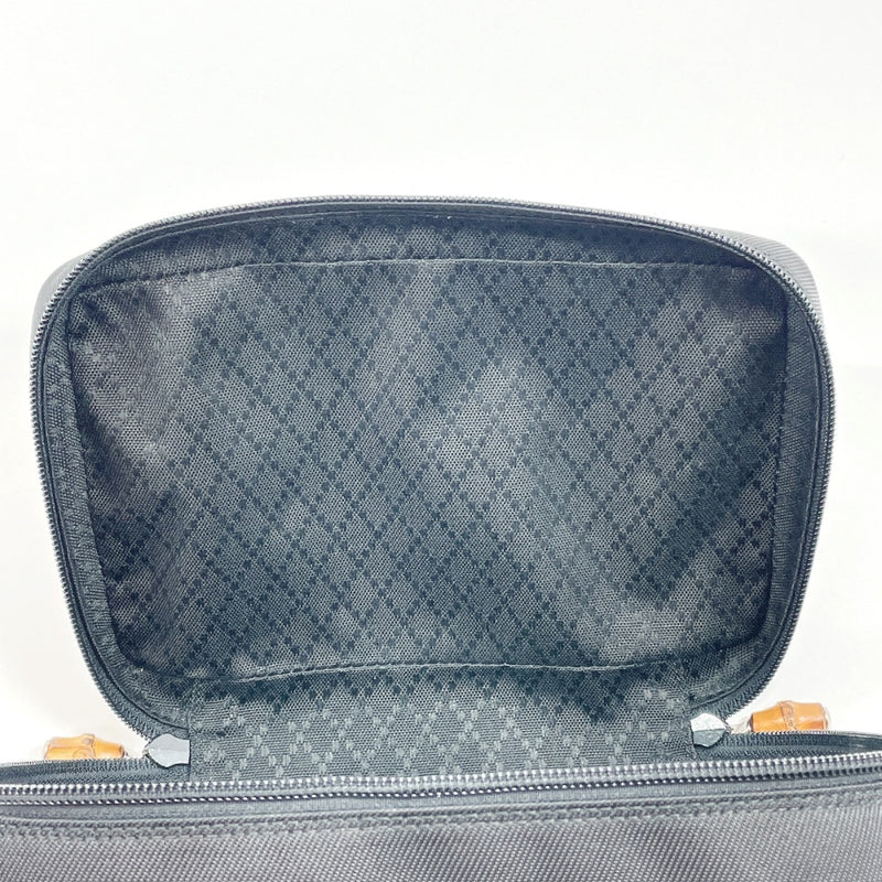 GUCCI Handbag 032 1956 0150 Bamboo vanity Nylon/Patent leather Black Women Used