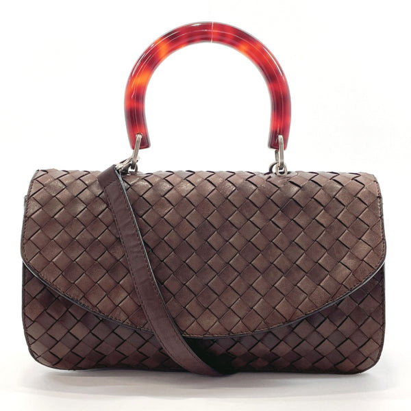 BOTTEGAVENETA Handbag 2 way bag Intrecciato leather Brown Women Used