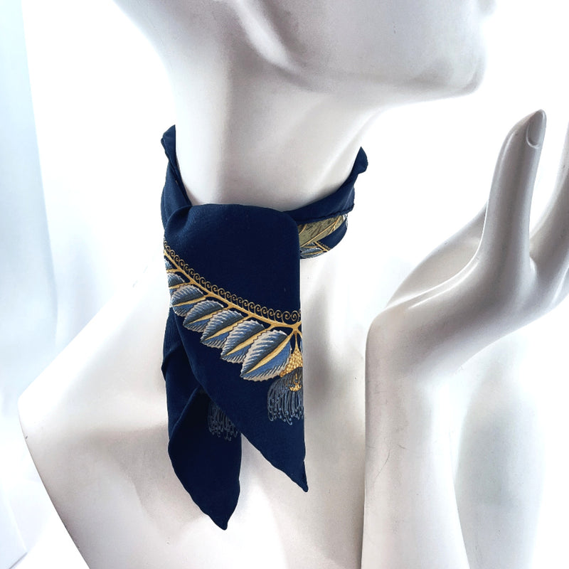 Salvatore Ferragamo scarf silk Navy Women Used