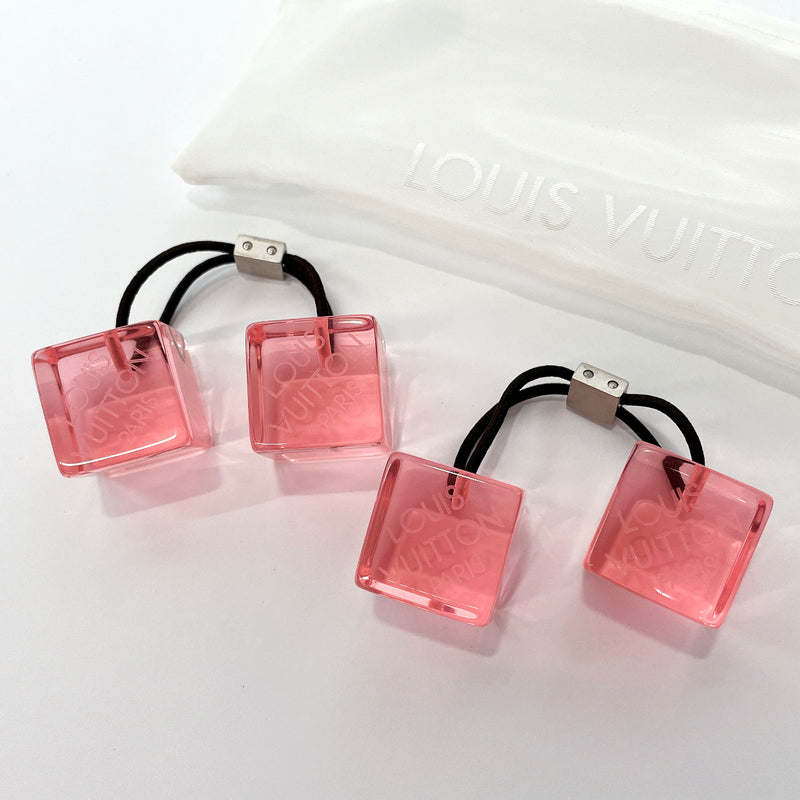 Louis Vuitton Plastic Resin Cube Hair Tie Rubber Band Translucent Pink  Excellent
