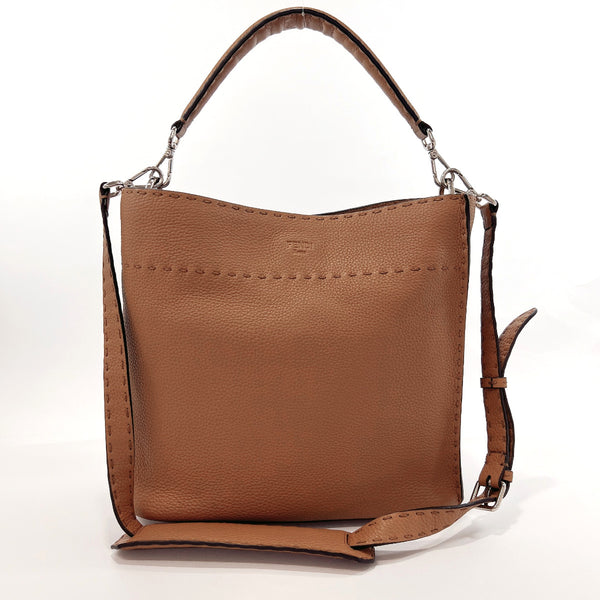 FENDI Handbag 8BT218 Anna Small Celeria leather Brown Women Used