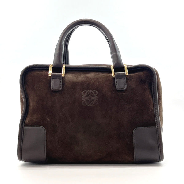 LOEWE Handbag L28 Americana 28 Suede/leather Dark brown Women Used