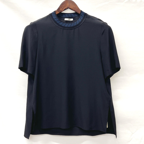 FENDI Short sleeve T-shirt FS7267 YB5 Zucca pattern silk Black Black Women New