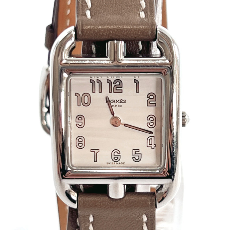 HERMES Watches CC1210 Cape Cod Dubrutur Stainless Steel/leather Silver Silver □N Women Used