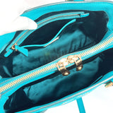 MIUMIU Handbag RN0757 Vittello Caribbean Madras leather blue Women Used