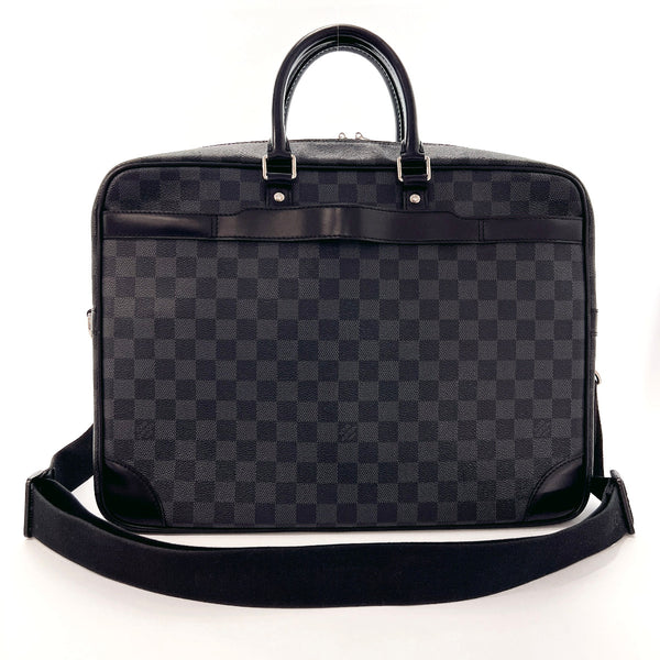 Louis Vuitton Porte-Documents Voyage Damier Graphite GM Black/Grey in Canvas/Leather  with Silver-tone - US