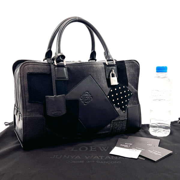 LOEWE Handbag Amazona 36 Junya Watanabe Comme des Garcons collaboration leather/canvas Black Black unisex Used