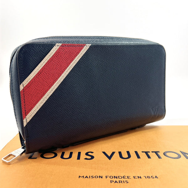 LOUIS VUITTON purse M64019 Zippy XL organizer Taiga blue blue mens Used