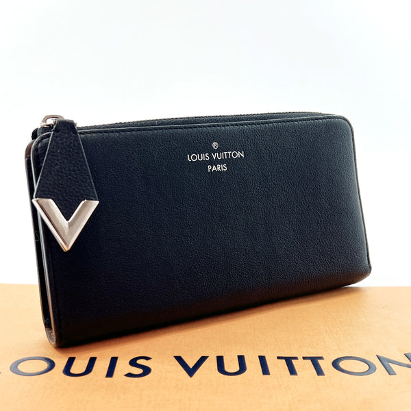 LOUIS VUITTON purse M60146  Portefeiulle comet Parnasea leather Black Women Used