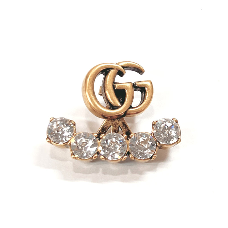 GUCCI earring Crystal Double G Single metal gold Women Used