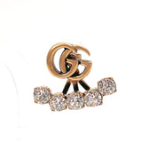 GUCCI earring Crystal Double G Single metal gold Women Used