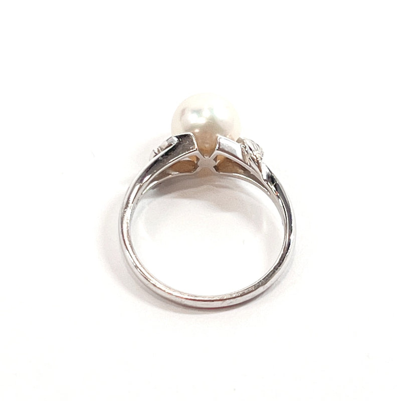 MIKIMOTO Ring Pearl Diamond No. 10 K18 white gold/Pearl #10(JP Size) Silver Women Used