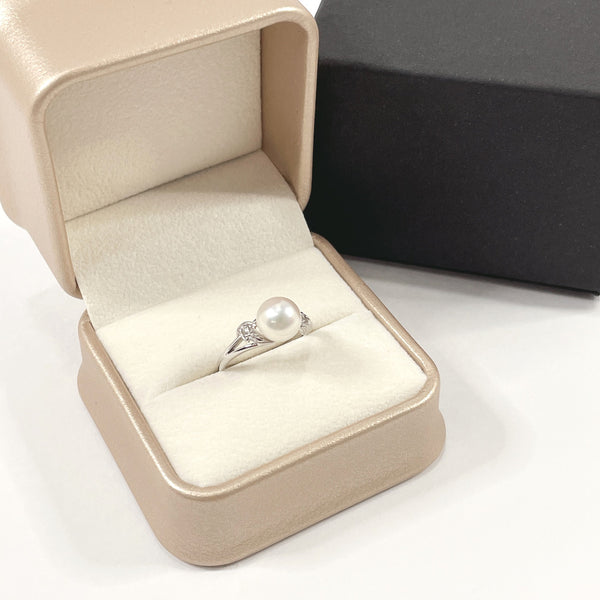 MIKIMOTO Ring Pearl Diamond No. 10 K18 white gold/Pearl #10(JP Size) Silver Women Used
