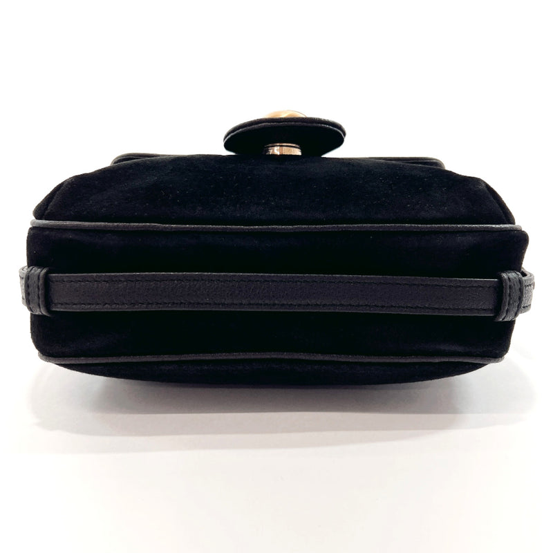 GUCCI Shoulder Bag vintage Suede/leather Black Women Used