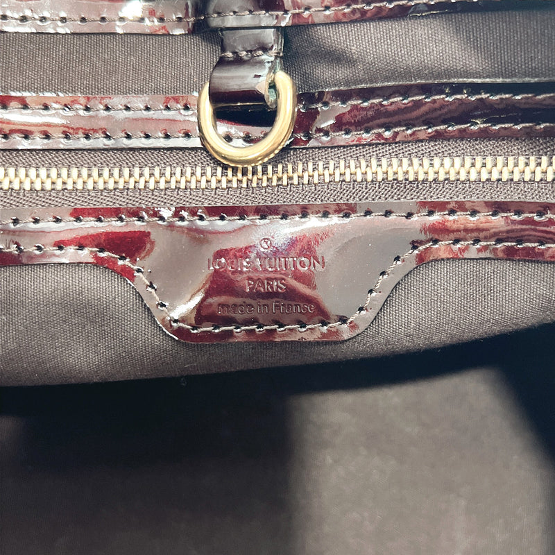 LOUIS VUITTON Handbag M93641 Wilsher PM Monogram Vernis Bordeaux Bordeaux Women Used