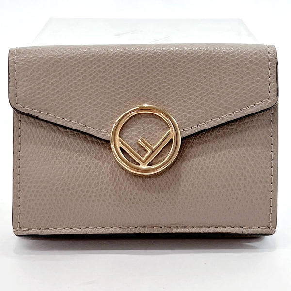 FENDI Tri-fold wallet SM0395-A18B F's leather beige 199-1503 Women Used