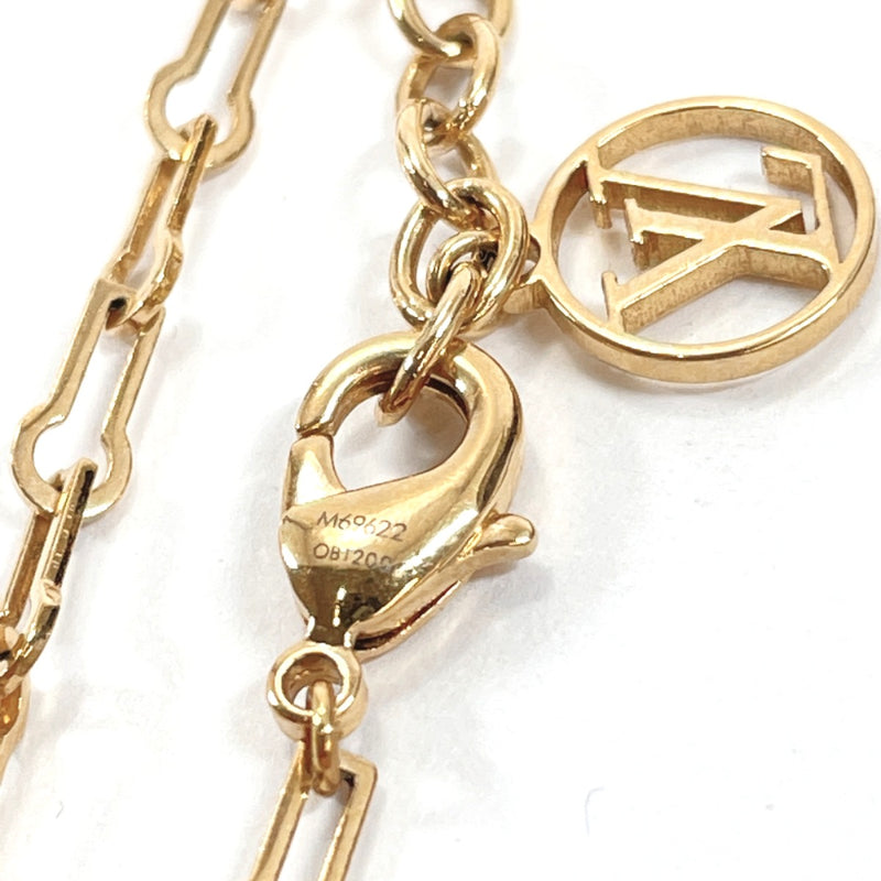 Louis Vuitton Gold Tone Collier Logo Angel Pendant Necklace Louis Vuitton