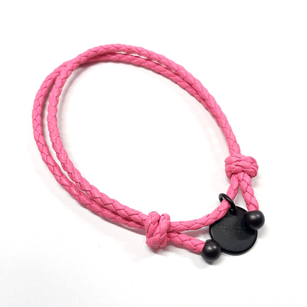 BOTTEGAVENETA bracelet Intrecciato leather pink unisex Used
