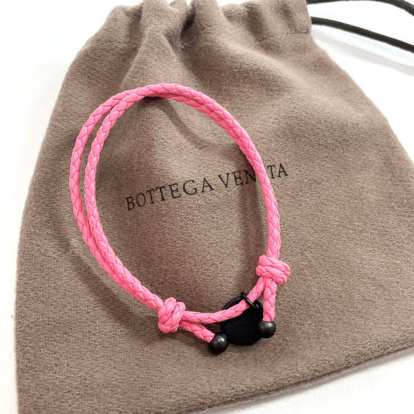 BOTTEGAVENETA bracelet Intrecciato leather pink unisex Used