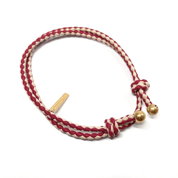 BOTTEGAVENETA bracelet Intrecciato leather Red Red unisex Used