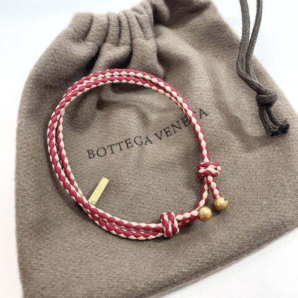 BOTTEGAVENETA bracelet Intrecciato leather Red Red unisex Used