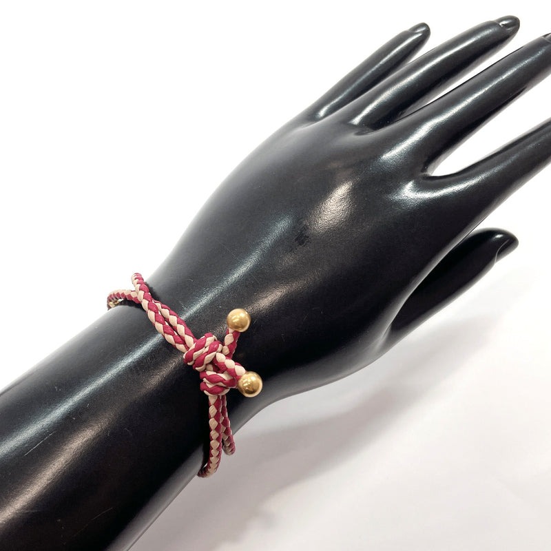 BOTTEGAVENETA bracelet Intrecciato leather Red mens Used – JP