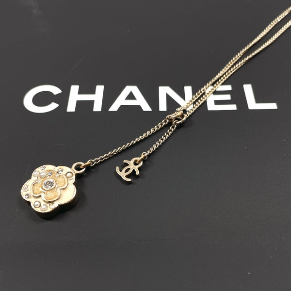 CHANEL Necklace Camellia COCO Mark Bijoux metal gold Women Used