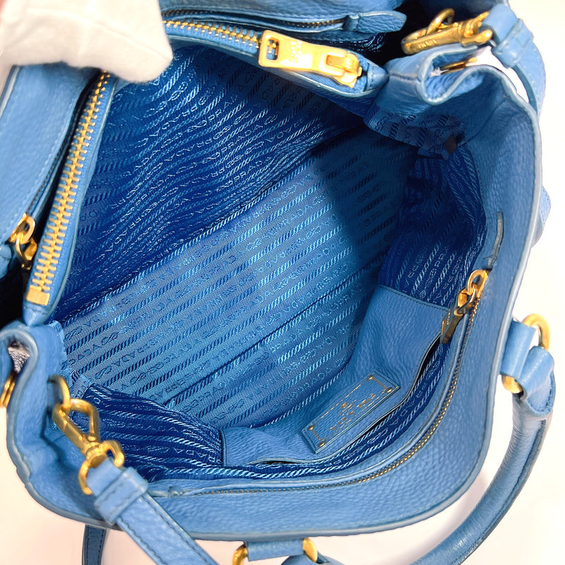 PRADA Handbag 2way leather blue Women Used