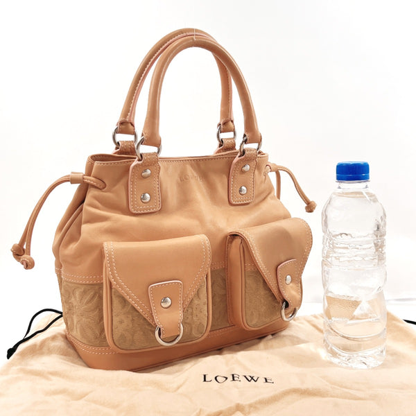 LOEWE Handbag leather/Suede Camel Women Used