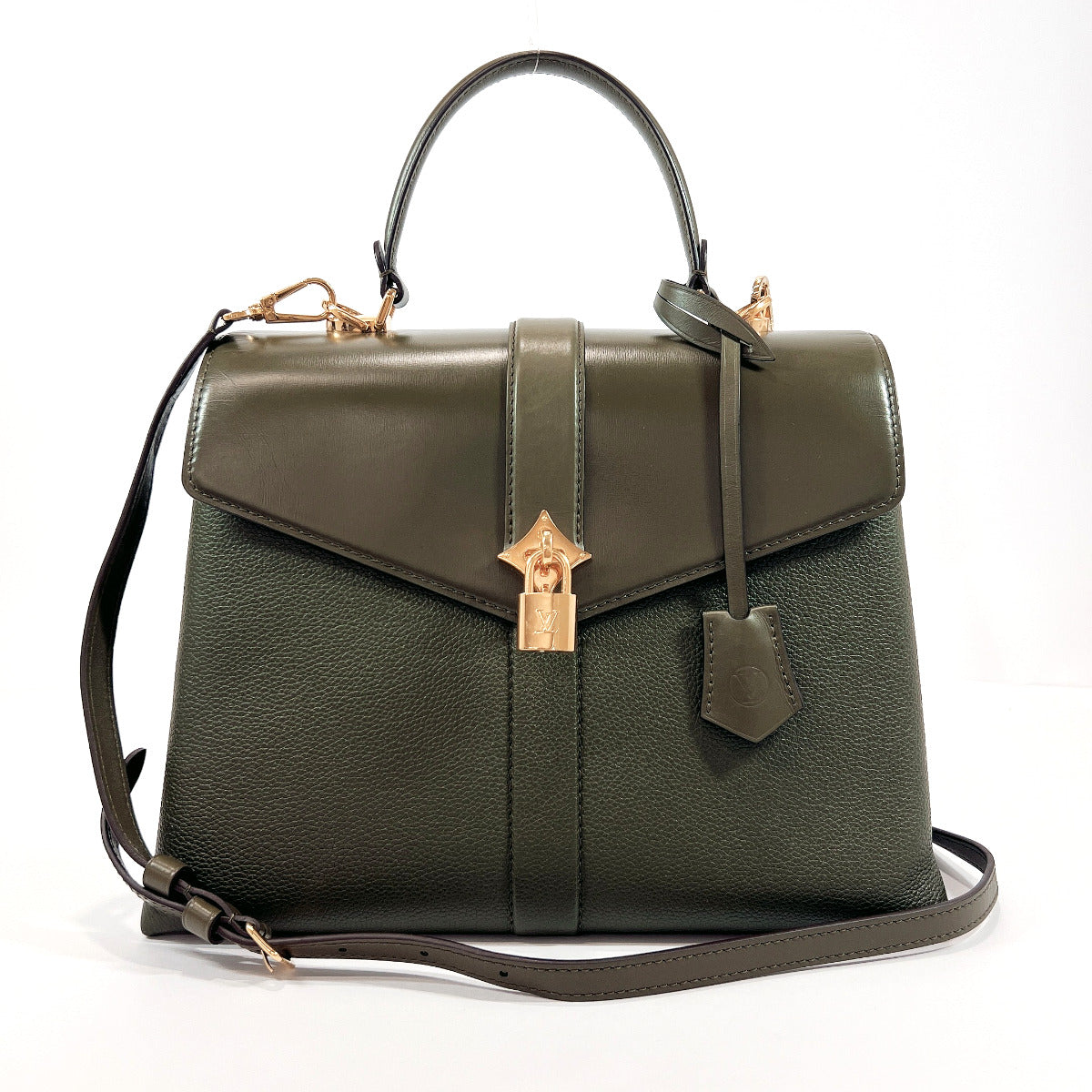 LOUIS VUITTON Handbag M53819 Rose Devin MM leather khaki Women Used ...