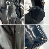 CHANEL Boston bag COCO Mark Patent leather Black Women Used