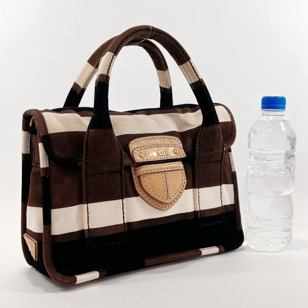 PRADA Handbag BN2117 canvas/leather Brown Brown Women Used