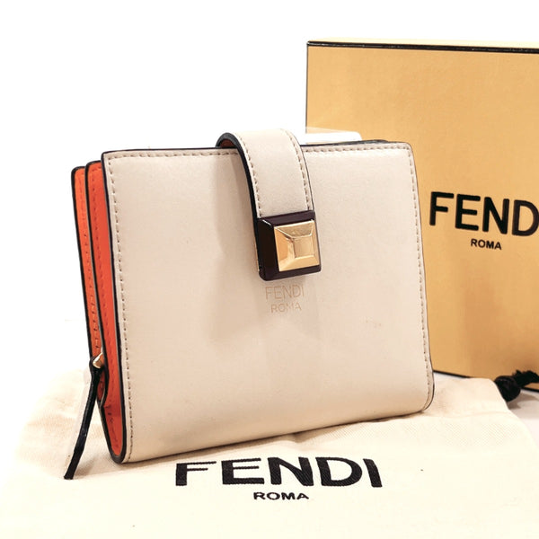 FENDI wallet 8M0386 leather Ivory Ivory Women Used