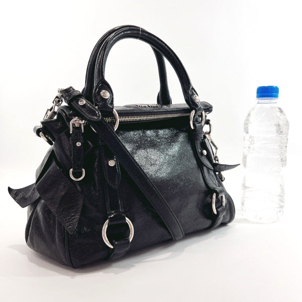 MIUMIU Handbag 2way leather Black Women Used