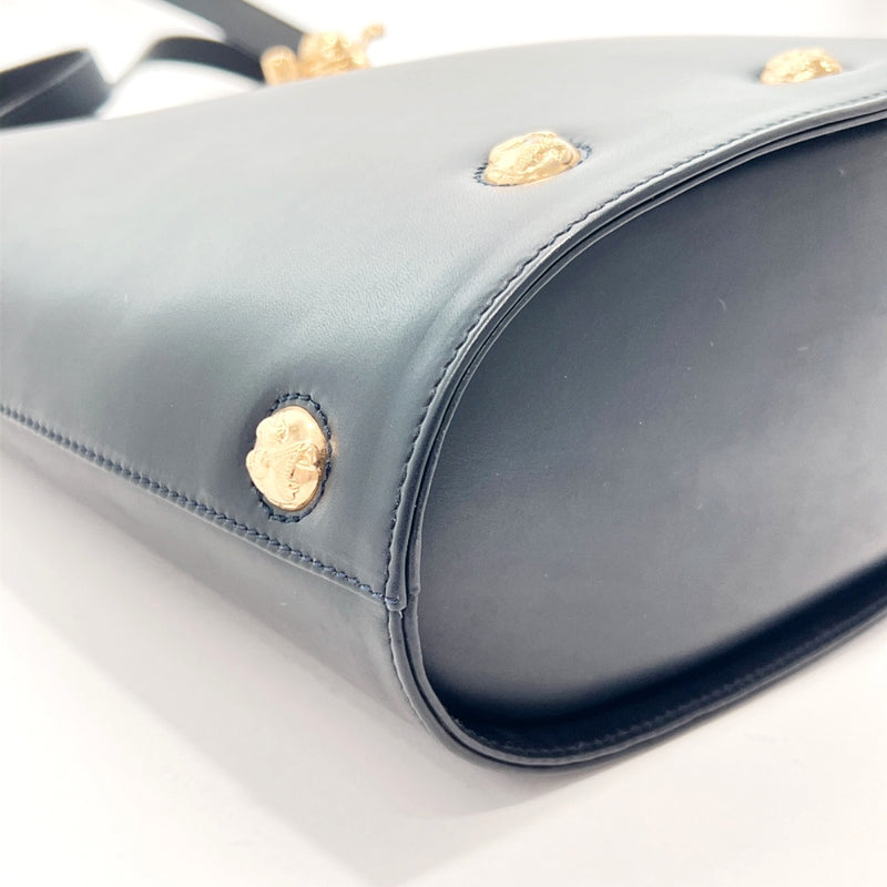 Salvatore Ferragamo Shoulder Bag DQ-21 6144 Heel motif leather Navy Women Used