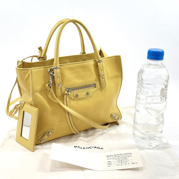 BALENCIAGA Handbag 338585・7210 leather yellow Women Used