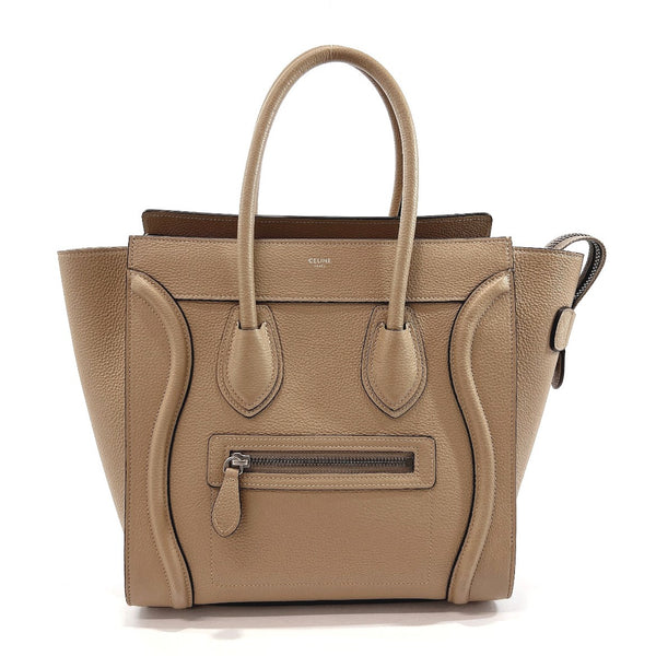 CELINE Handbag Luggage micro shopper leather beige Women Used