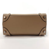 CELINE Handbag Luggage micro shopper leather beige Women Used