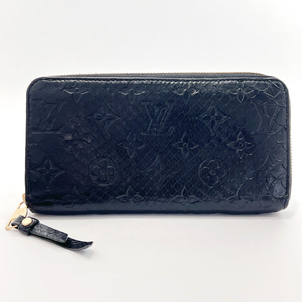 LOUIS VUITTON purse N91449 Zippy wallet モノグラムパイソン Python Black unisex Used