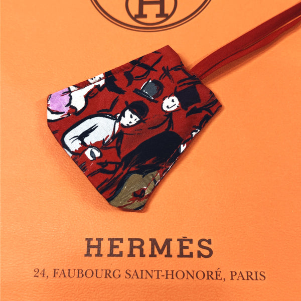 HERMES Necklace Clochette mirror silk Red Women Used