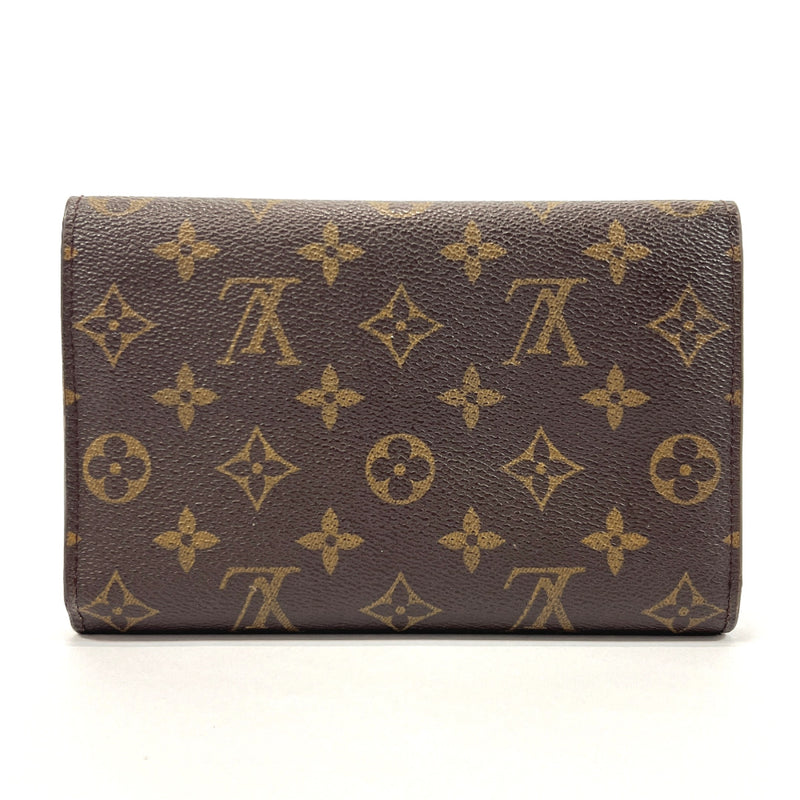 LOUIS VUITTON LV MONOGRAM LEATHER COIN PURSE GOLD ZIPPER WALLET KEYCHAIN  USED