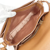 MIUMIU Shoulder Bag RT0460 Madras Ribbon Studs leather Camel Women Used