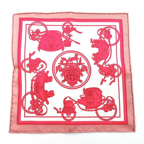 HERMES scarf Carre20 Carre Nano Bookplate silk pink Women New