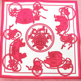 HERMES scarf Carre20 Carre Nano Bookplate silk pink Women New