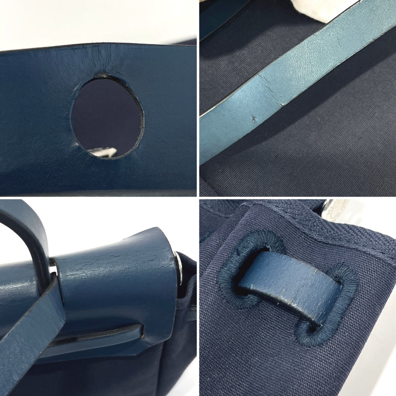 HERMES Handbag Herbag PM Towar Officier/leather Navy □FCarved seal unisex Used