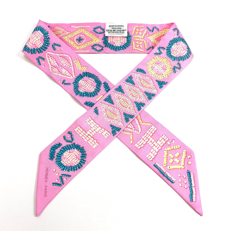 HERMES scarf Twilly silk pink Women Used