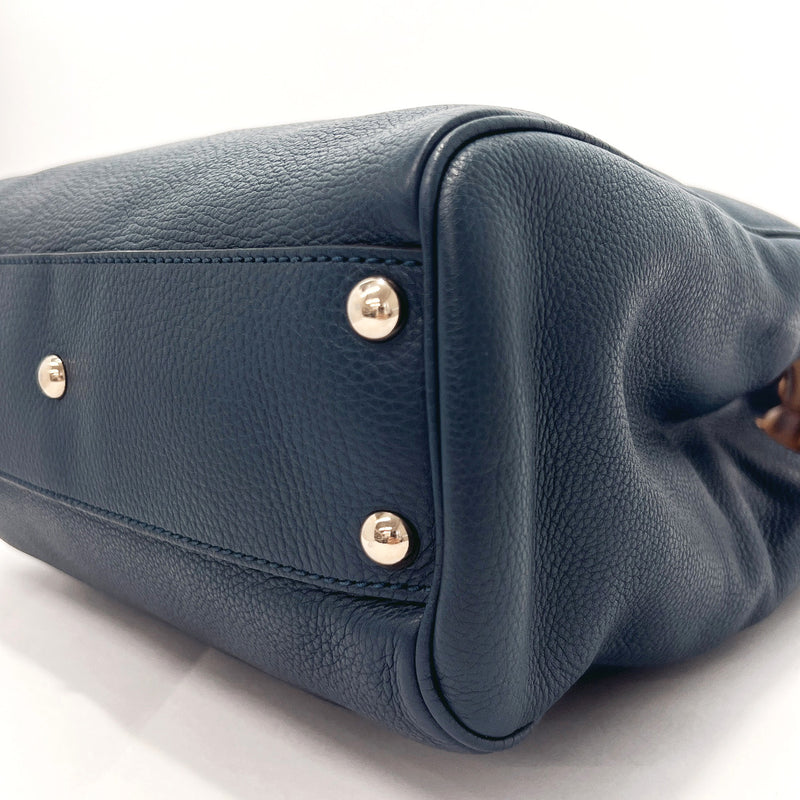 Gucci Bamboo Shopper Medium 2WAY Bag Blue Ladies Calf Handbag 336032 GUCCI  Used – 銀蔵オンライン